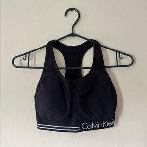 Calvin Klein Black Sports Bra with White Accents